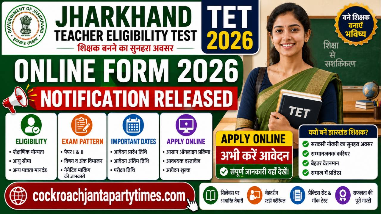 Jharkhand Teacher Eligibility Test Online Form 2026