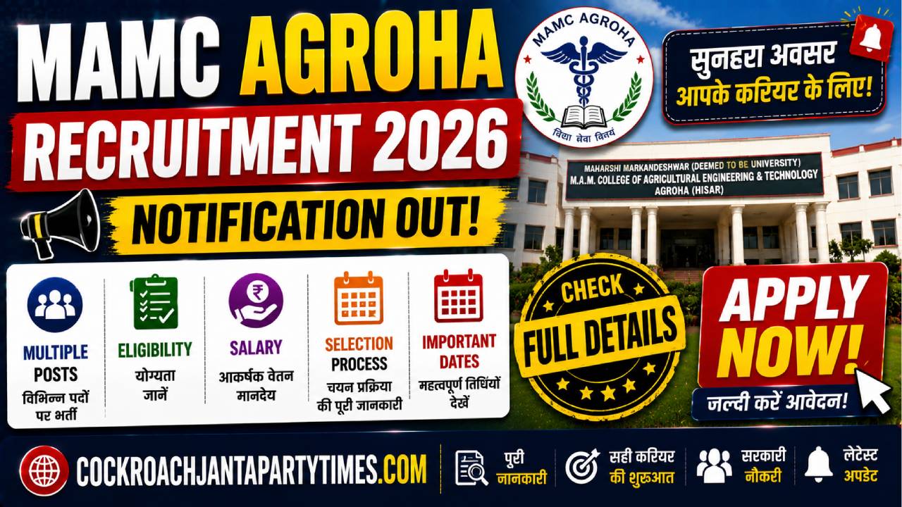 MAMC Agroha Recruitment 2026