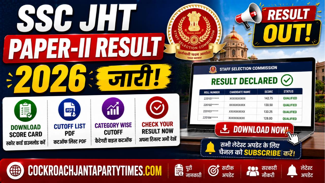 SSC JHT Paper-II Result 2026
