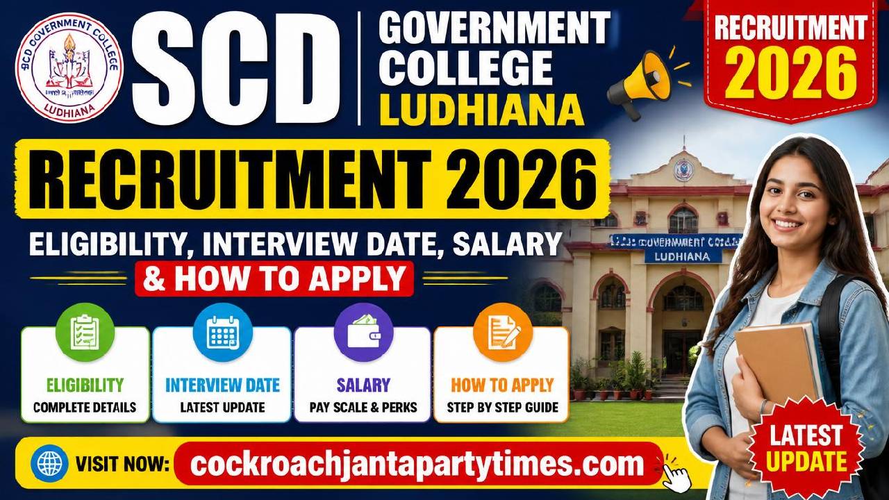 SCD Government College Ludhiana Recruitment 2026